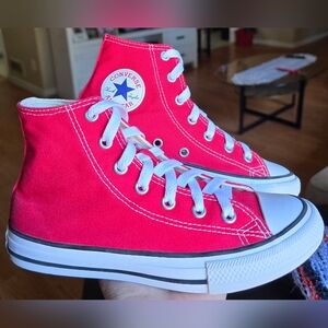Sz 2 Big Kids CONVERSE CTAS RED Unisex High Top Casual Shoes